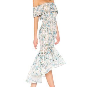 Bronx and Banco Sky Off Shoulder Embroidered Dress L